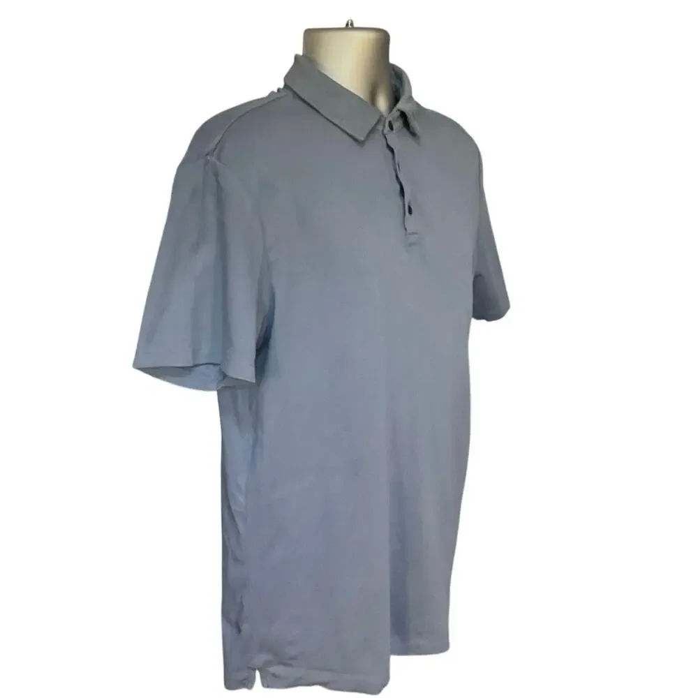 Banana Republic Men’s Polo Shirt Large Blue Gray Cotton Short Sleeve Casual Golf